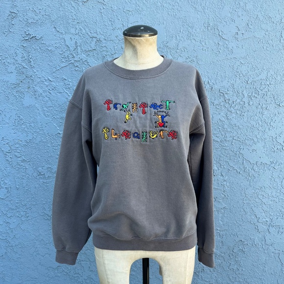 Gray Keith Haring Sweatshirt Size Medium Art to Wear - Picture 1 of 10